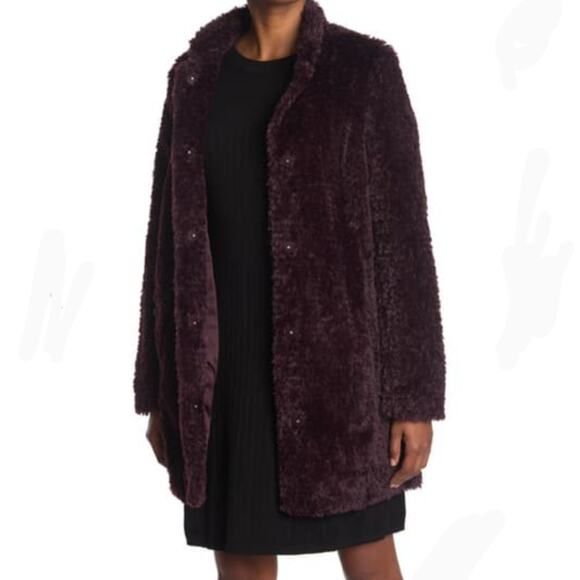 Kenneth Cole Shaggy Faux Fur Coat XS - Picture 1 of 13